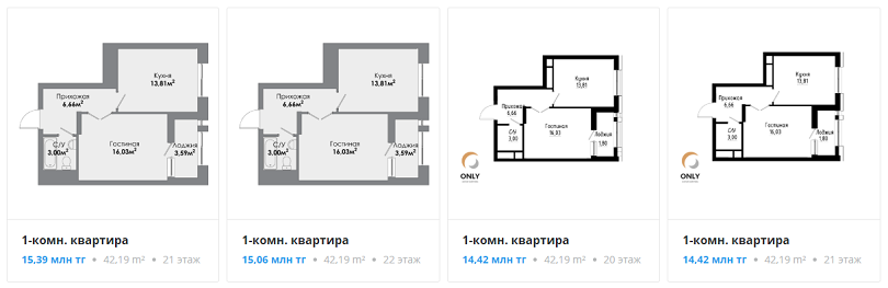 Квартиры в ЖК Only Sun and Moon в Нур-Султане (Астана)