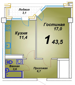 Однушка в ЖК Latifa Residence