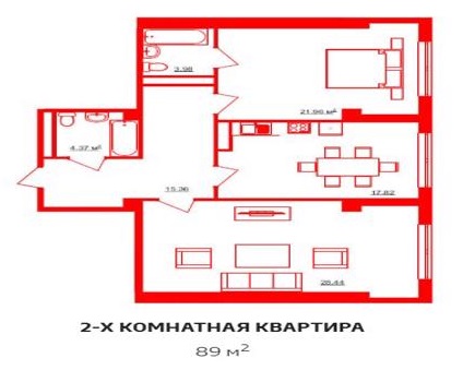 2-комн. квартира 89 м², ЖК Оркендеу